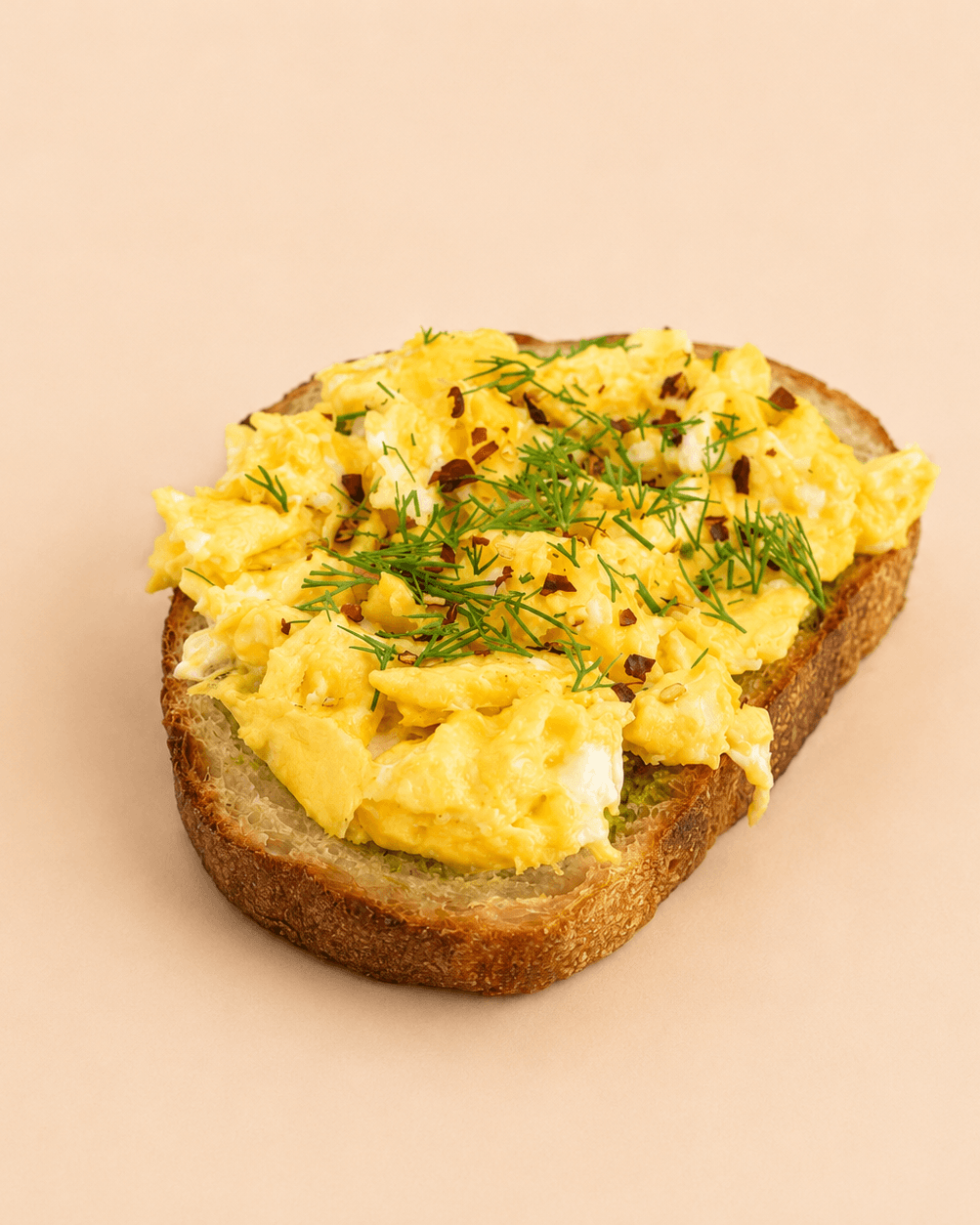 Sourdough slice egg and labna, or pesto